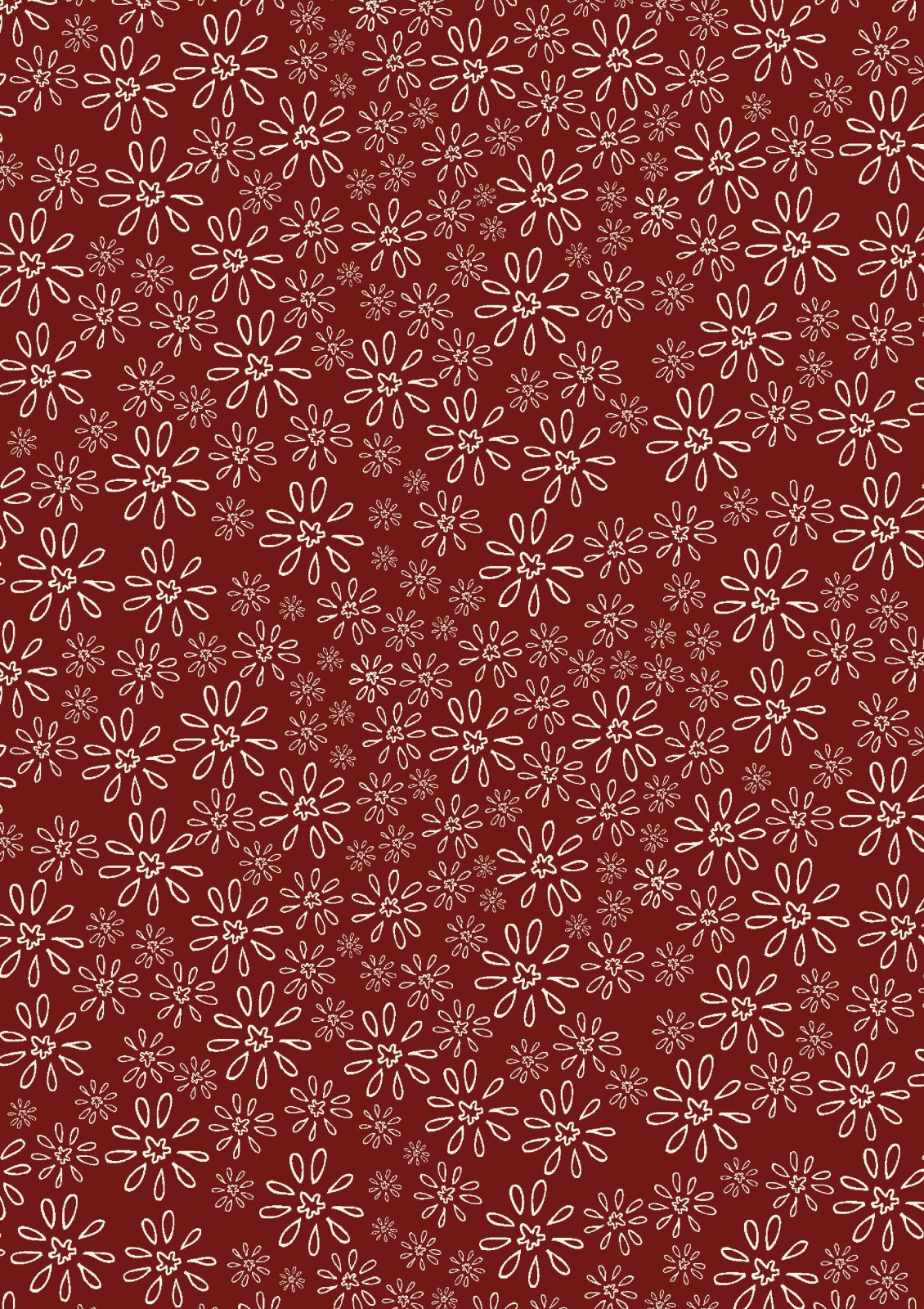 Lazy Daisy Red | Red Velvet by Lynette Anderson | Nutex | Cotton Fabric | Col 110