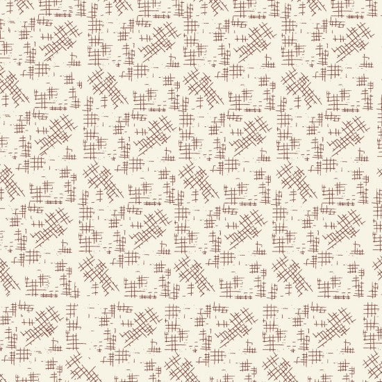 Crosshatch Cream | Red Velvet by Lynette Anderson | Nutex | Cotton Fabric | Col 108