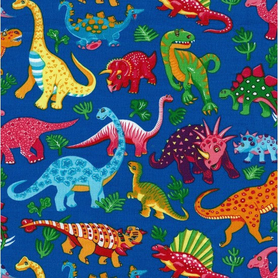 Dinosaur Dance | Royal Col. 102 | Dinosaur Dance Collection | Nutex | Cotton Fabric | 87550