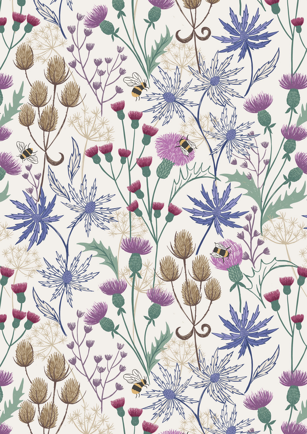Celtic floral on cream | Celtic Summer | Lewis & Irene | Cotton Fabric | A991A