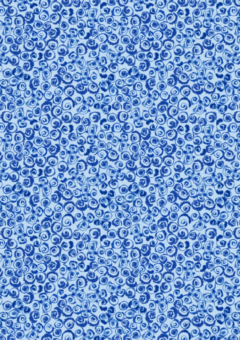 Watery Swirls on Light Blue | Porcelain and Sea Glass | Lewis & Irene | Cotton Fabric | A999B