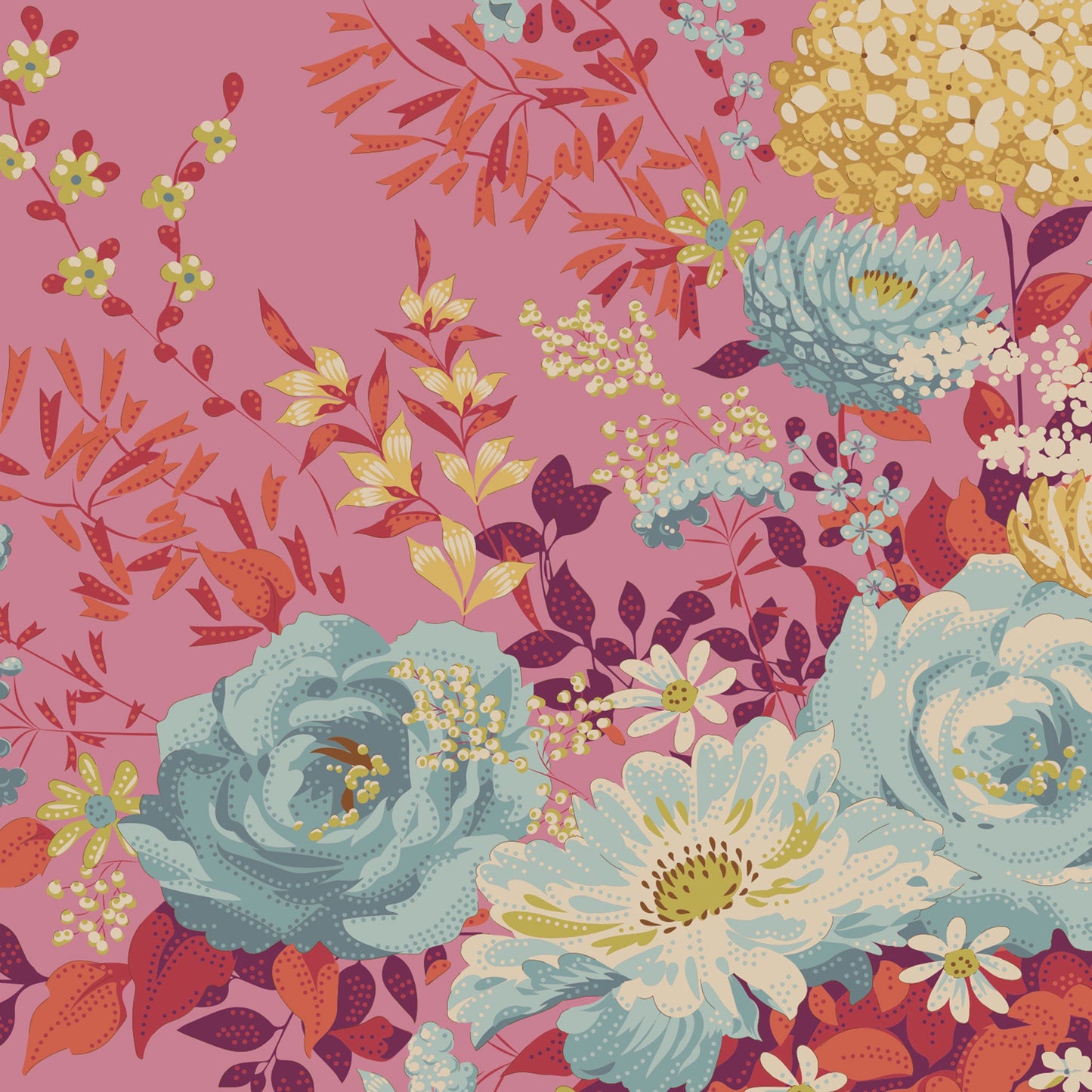 Wild Garden Pink | Chic Escape | Tilda | Cotton Fabric | 100456
