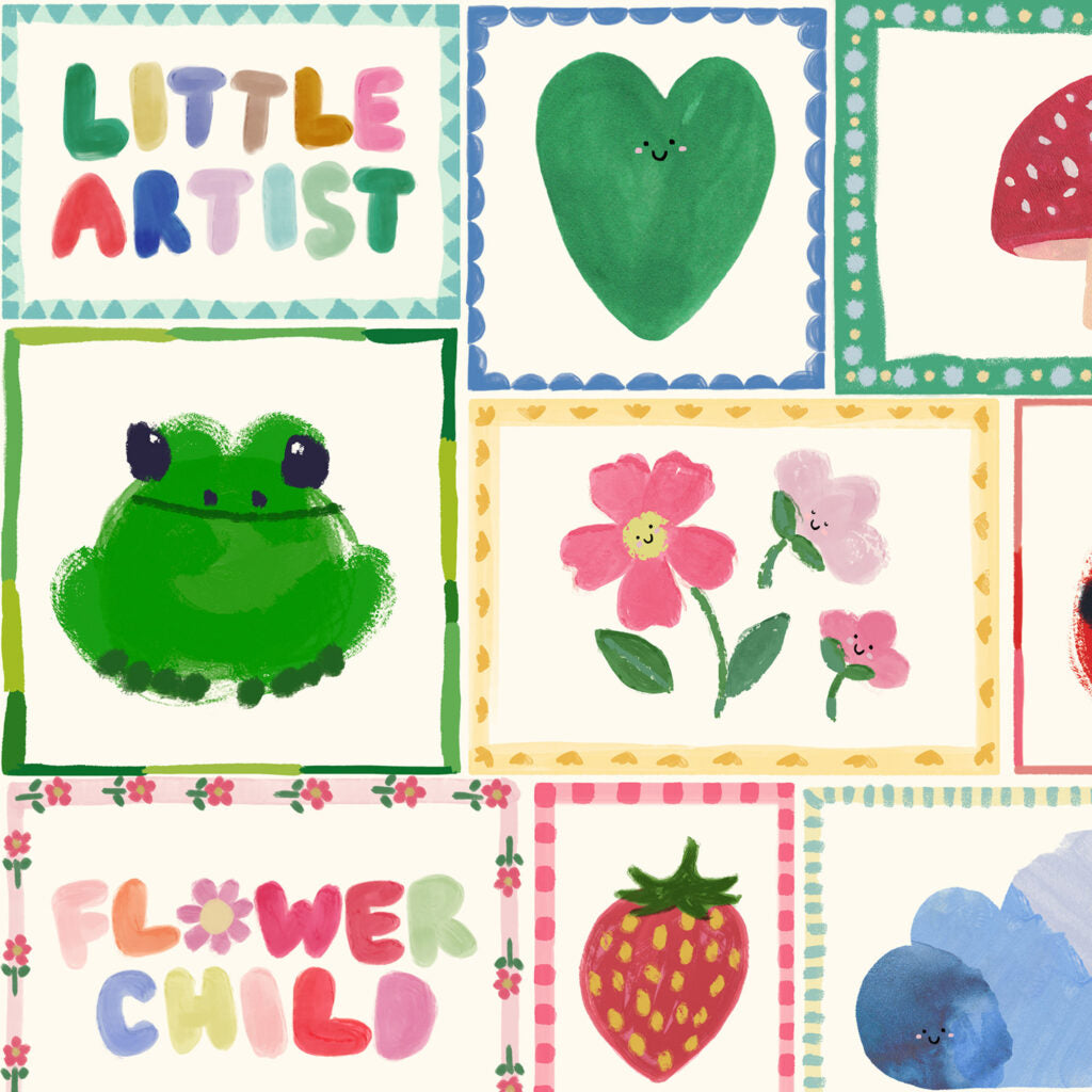 Patchwork - Rainbow | Wee Blue Bell | Lewis & Irene | Cotton Fabric | WB034