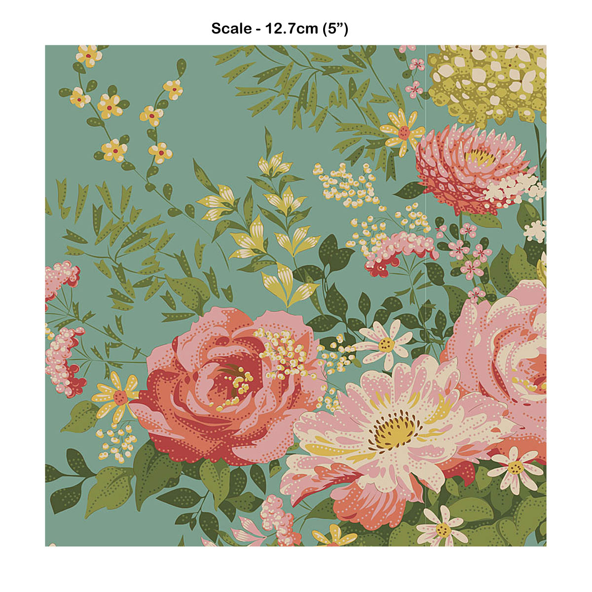 Wild Garden Teal | Chic Escape | Tilda | Cotton Fabric | 100445
