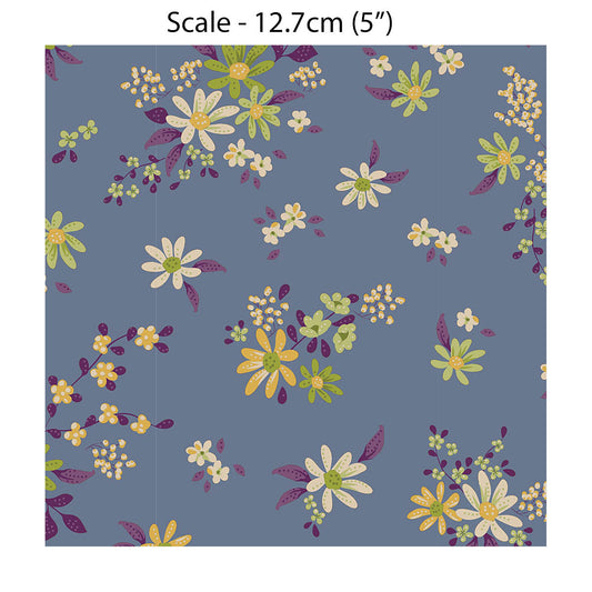 Daisyfield Green Blue | Chic Escape Blenders | Tilda | Cotton Fabric | 110051