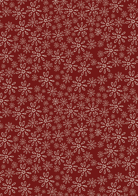 Lazy Daisy Red | Red Velvet by Lynette Anderson | Nutex | Cotton Fabric | Col 110