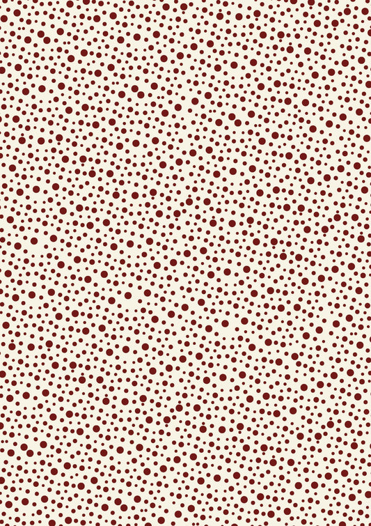 Spot Cream | Red Velvet by Lynette Anderson | Nutex | Cotton Fabric | Col 110