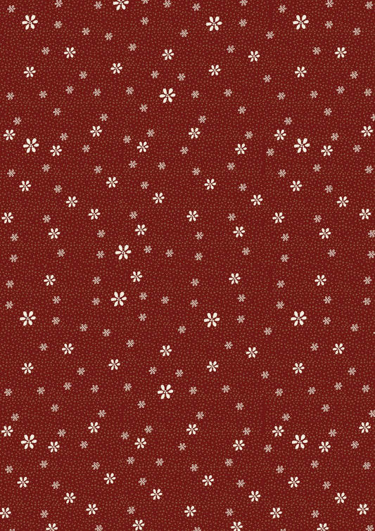 Little Daisy Red | Red Velvet by Lynette Anderson | Nutex | Cotton Fabric | Col 107