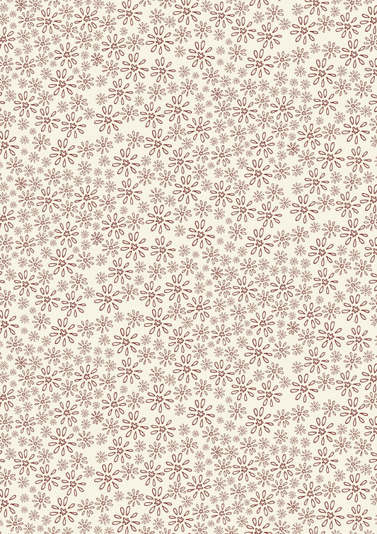 Lazy Daisy Cream | Red Velvet by Lynette Anderson | Nutex | Cotton Fabric | Col 109