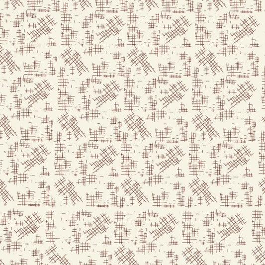Crosshatch Cream | Red Velvet by Lynette Anderson | Nutex | Cotton Fabric | Col 108