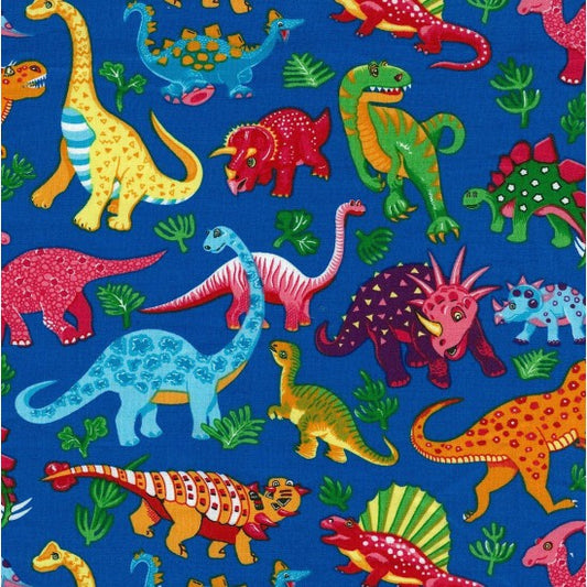 Dinosaur Dance | Royal Col. 102 | Dinosaur Dance Collection | Nutex | Cotton Fabric | 87550