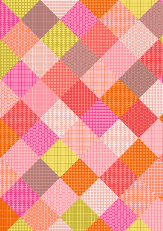 Patchwork Pinks | Animal Alphabet | Lewis & Irene | Cotton Fabric | A974B