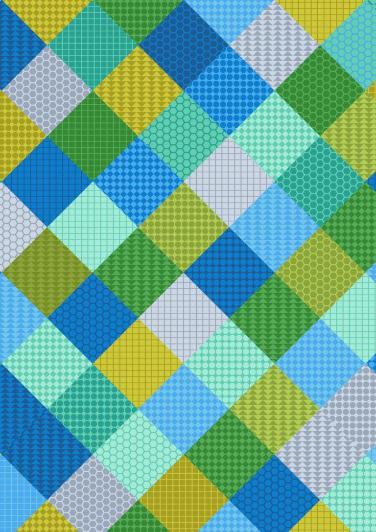 Patchwork Blues | Animal Alphabet | Lewis & Irene | Cotton Fabric | A974C