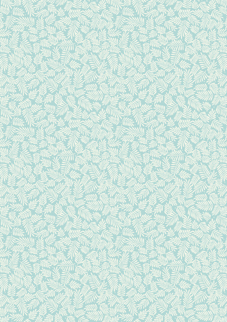Mini Leaves on Blue | Botanical Oasis | Lewis & Irene | Cotton Fabric | A983B