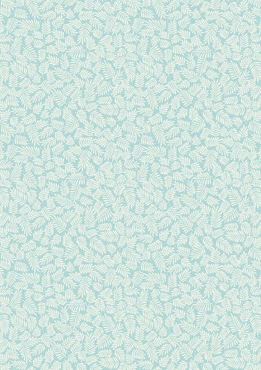 Mini Leaves on Blue | Botanical Oasis | Lewis & Irene | Cotton Fabric | A983B