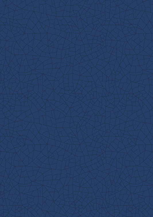 Crackle Glaze - Dark Blue | Porcelain and Sea Glass | Lewis & Irene | Cotton Fabric | A993C