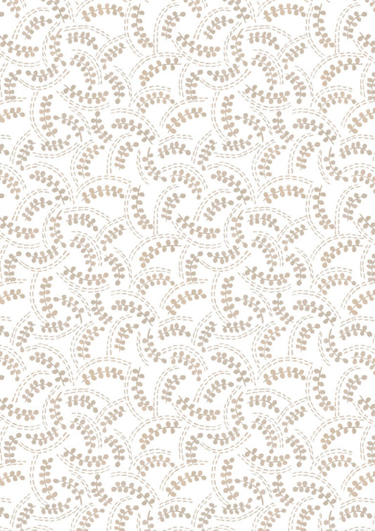 Cream Fronds | Porcelain and Sea Glass | Lewis & Irene | Cotton Fabric | A994A