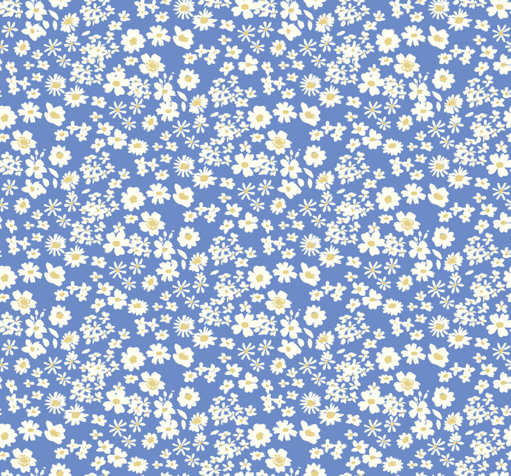 Ditsy - Cornflower | Flower Collection | Lewis & Irene | Cotton Fabric | BG042