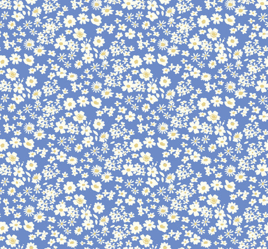 Ditsy - Cornflower | Flower Collection | Lewis & Irene | Cotton Fabric | BG042