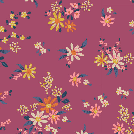 Daisyfield Green Plum | Chic Escape Blenders | Tilda | Cotton Fabric | 110057