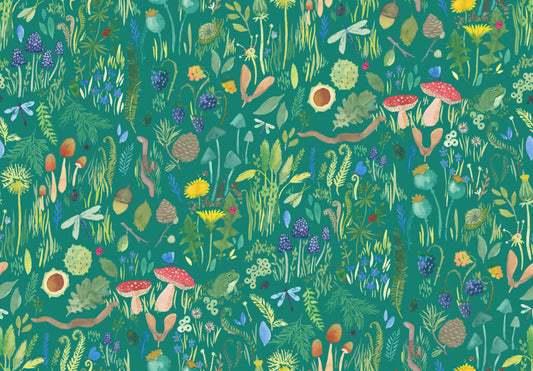 Garden Explorer - Leaf | Wee Blue Bell | Lewis & Irene | Cotton Fabric | WB017