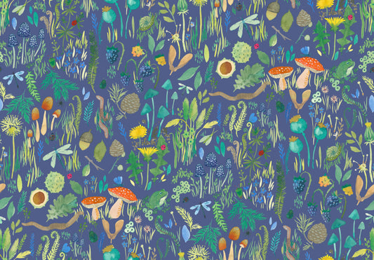 Garden Explorer - Midnight | Wee Blue Bell | Lewis & Irene | Cotton Fabric | WB018