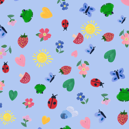 Little Things - Blue Skies | Wee Blue Bell | Lewis & Irene | Cotton Fabric | WB031