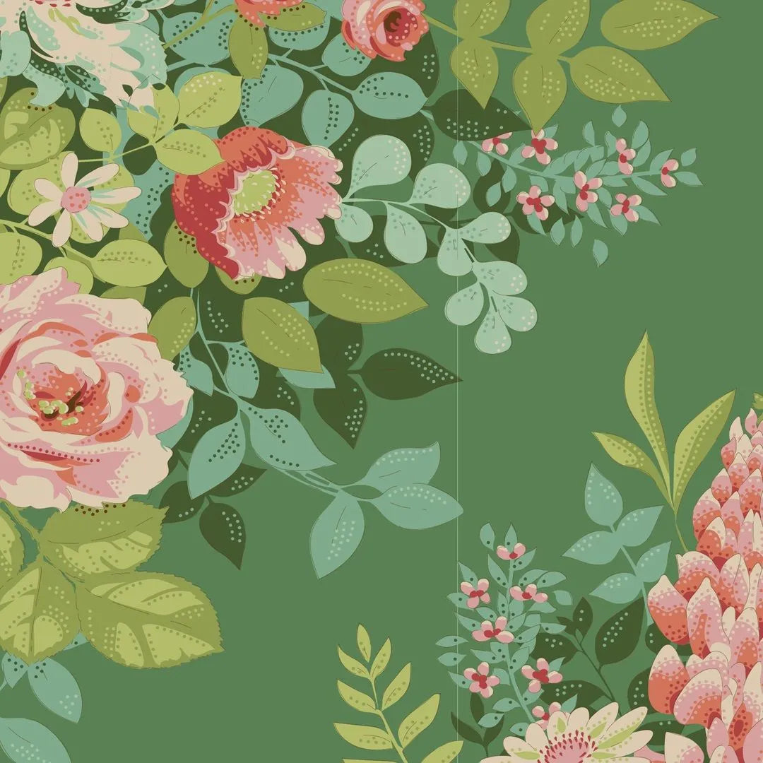 Whimsyflower Green | Chic Escape | Tilda | Cotton Fabric | TD100442