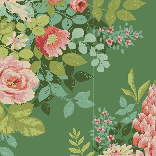 Whimsyflower Green | Chic Escape | Tilda | Cotton Fabric | TD100442